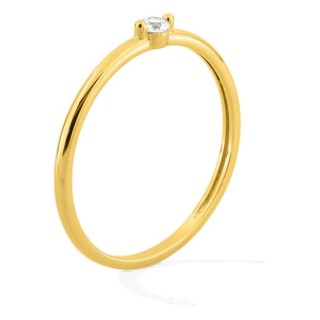 Anillo de oro amarillo 18K con diamante solitario 0,06 ct