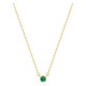Colar banhado a ouro com pendente de zircónia verde de 4 mm