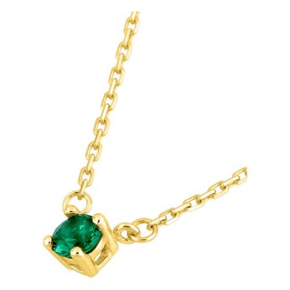 Colar banhado a ouro com pendente de zircónia verde de 4 mm