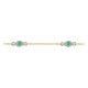 Pulsera chapada en oro con motivo entrelazado, rodio y circonitas blancas y verdes