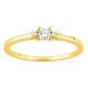 Anillo solitario de oro amarillo 9K con diamante acompañado 0,11 ct