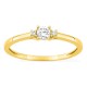 Anillo solitario de oro amarillo 9K con diamante acompañado 0,16 ct