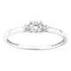 Anillo solitario de oro blanco 9K con diamante acompañado 0,22 ct