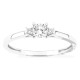 Anillo solitario de oro blanco 9K con diamante acompañado 0,27 ct