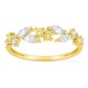 Anillo de oro amarillo 9K con diamantes creados blancos y amarillos 0,46 ct