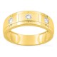 Anillo de oro amarillo 9K con 3 diamantes creados 0,30 ct en engaste cerrado