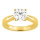 Anillo solitario de oro amarillo 18K con diamante creado 1,50 ct
