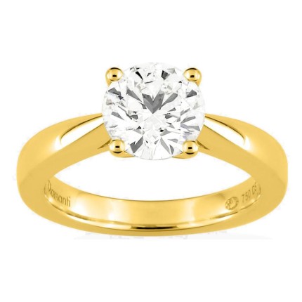 Anillo solitario de oro amarillo 18K con diamante creado 1,50 ct