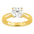 Anel solitário em ouro amarelo 18K com diamante criado 1,50 ct