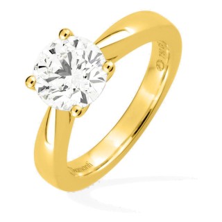 Anel solitário em ouro amarelo 18K com diamante criado 1,50 ct