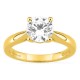 Anel solitário em ouro amarelo 18K com diamante criado 2,00 ct