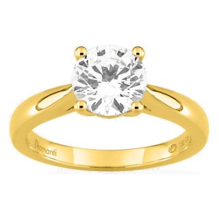 Anel solitário em ouro amarelo 18K com diamante criado 2,00 ct