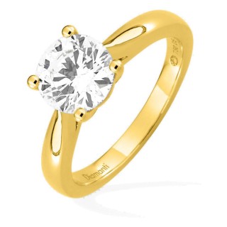 Anel solitário em ouro amarelo 18K com diamante criado 2,00 ct