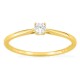 Anillo solitario de oro amarillo 18K con diamante creado 0,10 ct