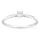 Anel solitário em ouro branco 18K com diamante criado 0,10 ct