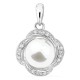 Colgante de plata de ley 925 rodiada con perla de imitación de 8 mm y circonitas