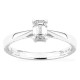 Anillo solitario de oro blanco 18K con diamante creado de talla esmeralda 0,50 ct