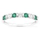 Anillo de plata de ley 925 rodiada con circonitas verdes y blancas