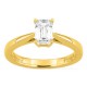 Anillo solitario de oro amarillo 18K con diamante creado de talla esmeralda 0,70 ct