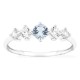 Anillo de plata de ley 925 rodiada con circonitas azul cielo y blancas