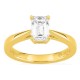 Anillo solitario de oro amarillo 18K con diamante creado de talla esmeralda 1,00 ct