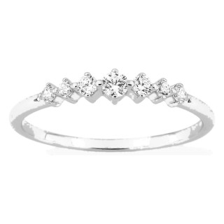 Anillo de plata de ley 925 rodiada con circonitas blancas