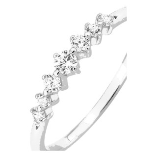 Anillo de plata de ley 925 rodiada con circonitas blancas
