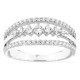 Anillo de triple aro de plata de ley 925 rodiada con circonitas