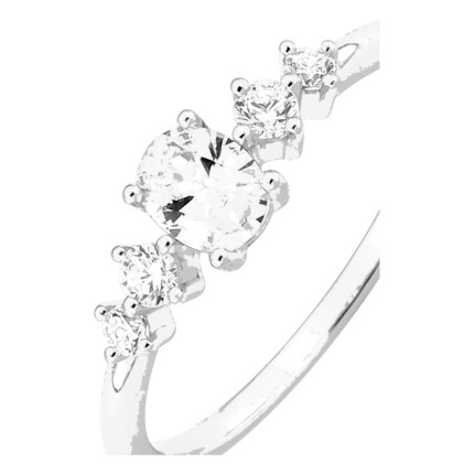 Anillo de plata de ley 925 rodiada con circonitas