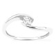 Anillo solitario de oro blanco 9K con diamante creado 0,15 ct en engaste ilusión