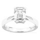 Anel solitário em ouro branco 18K com diamante criado de lapidação esmeralda 2,00 ct