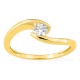 Anillo solitario de oro amarillo 9K con diamante creado 0,20 ct en engaste ilusión