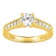 Anel solitário acompanhado em ouro amarelo 18K com diamantes criados 0,95 ct