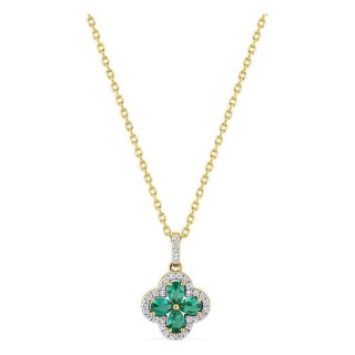 Collar chapado en oro con circonitas verdes y blancas