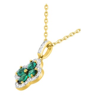 Collar chapado en oro con circonitas verdes y blancas