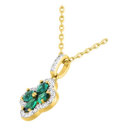Collar chapado en oro con circonitas verdes y blancas