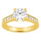 Anel solitário acompanhado em ouro amarelo 18K com diamantes criados 1,80 ct