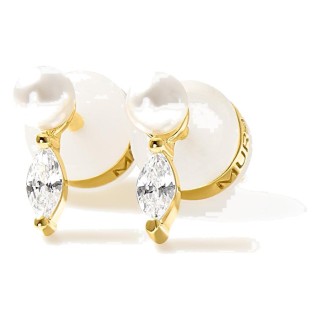 Pendientes Sirène de botón dorados