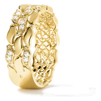 Anel La Marée Triple Alterné dourado