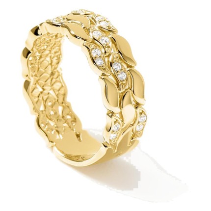 Anel La Marée Triple Alterné dourado
