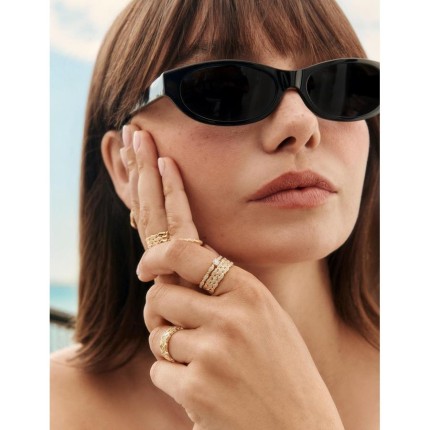 Anel La Marée Solitaire dourado
