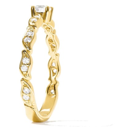Anel La Marée Solitaire dourado