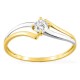 Anillo solitario fantasía oro amarillo 750 ‰ y rodio con circonita