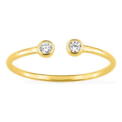 Anel tu e eu ouro amarelo 750 ‰ com zircónias