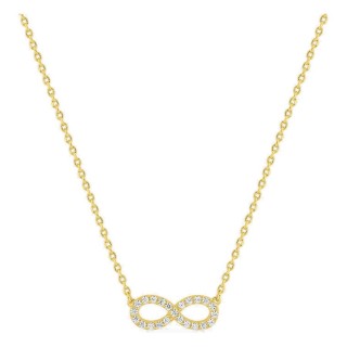Collar cadena forzada infinito bañado en oro, rodio y pavé de circonitas