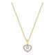 Collar corazón bañado en oro con circonitas y rodio