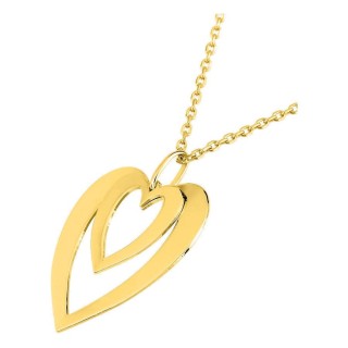 Collar bañado en oro personalizable colgante corazón