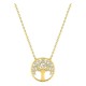 Collar bañado en oro árbol de la vida con circonitas