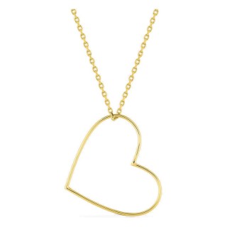 Colar banhado a ouro pendente coração