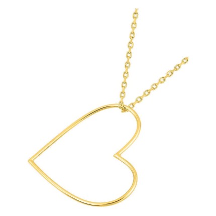Colar banhado a ouro pendente coração